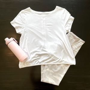 Athleta White Short Sleeve Active Tee
